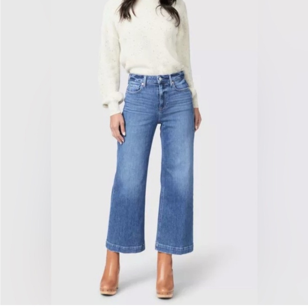 Paige Aneesa High Rise Wide Leg Cropped Jeans in Soulful size 29